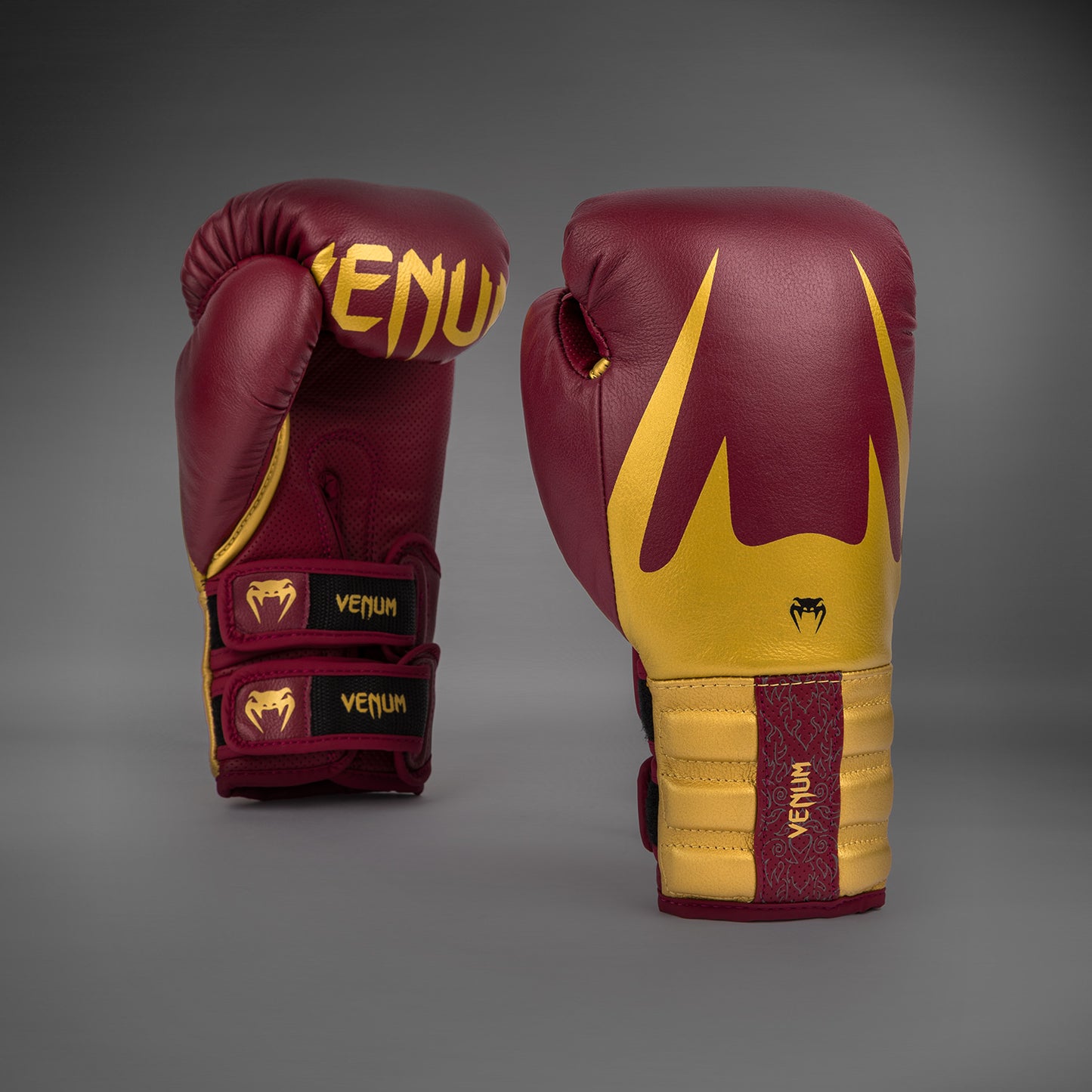 Venum Reverso Boxing Gloves - Cherry Red / Gold