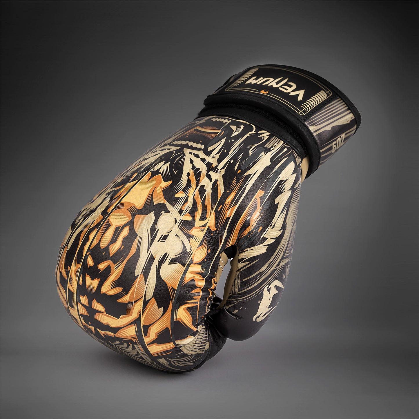 Venum Tiger Kids Boxing Gloves - Black/Neon Orange