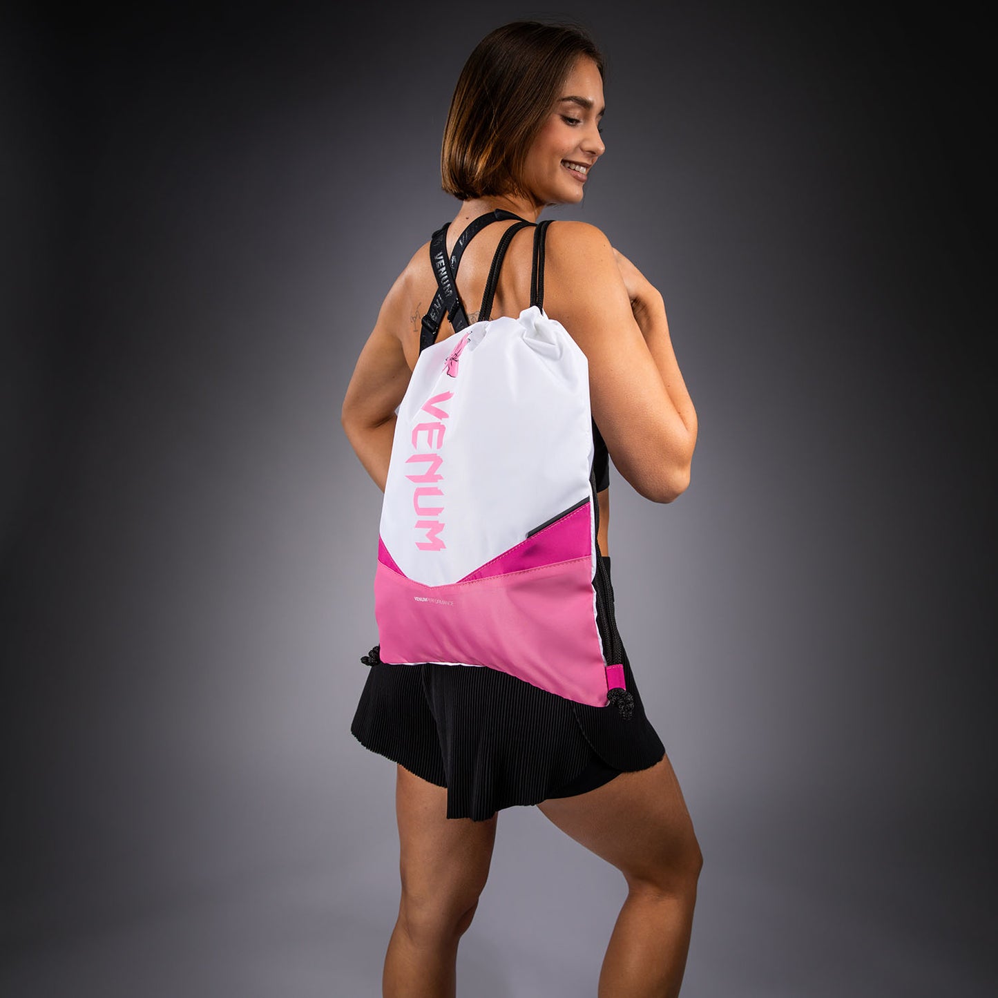 Venum Evo 2 Flower Drawstring Bag (10-15L) - White/ Candy Pink