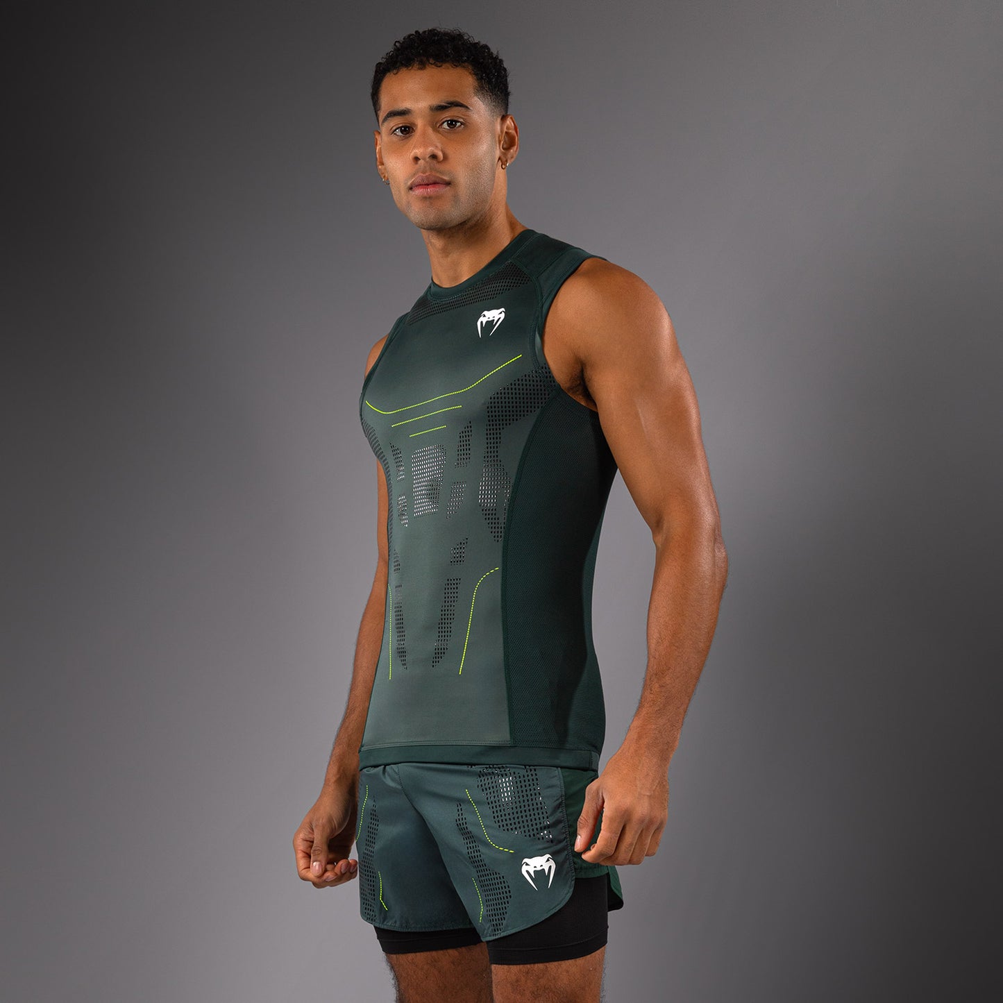 Venum Technical 3.0 Sleeveless Rashguard - Forest Green