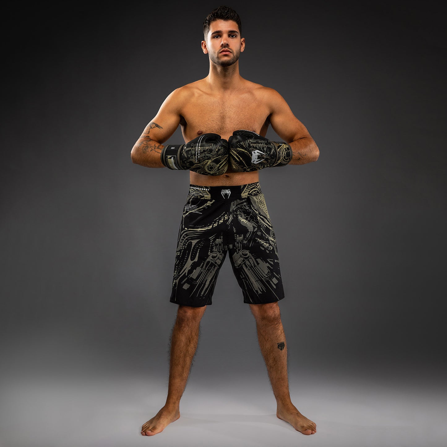 Venum Invader Fight Shorts - Black/Sand