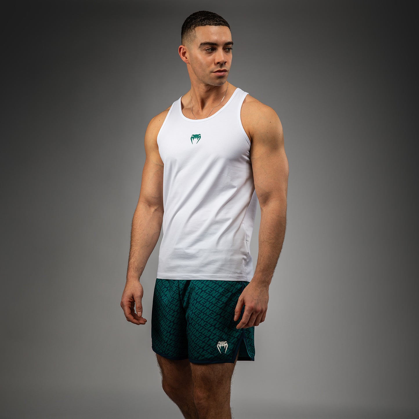 Venum Echo Tank Top - White/Emerald Green