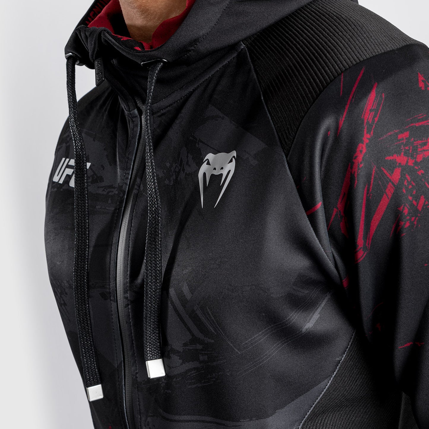 UFC Venum Authentic Fight Week 2.0 Men's Zipped Hoodie - Black/Red