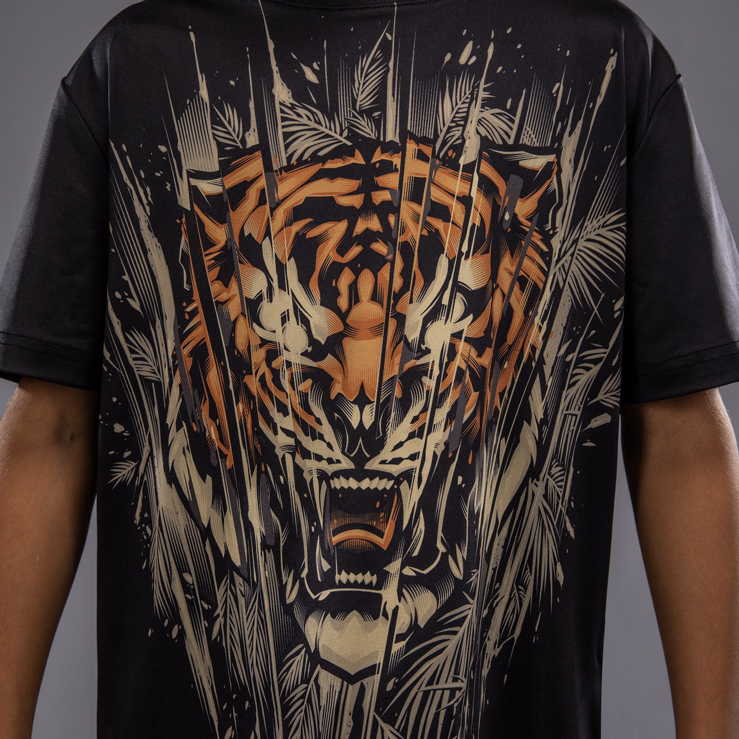 Venum Tiger Kids Dry Tech T-Shirt - Black/Neon Orange