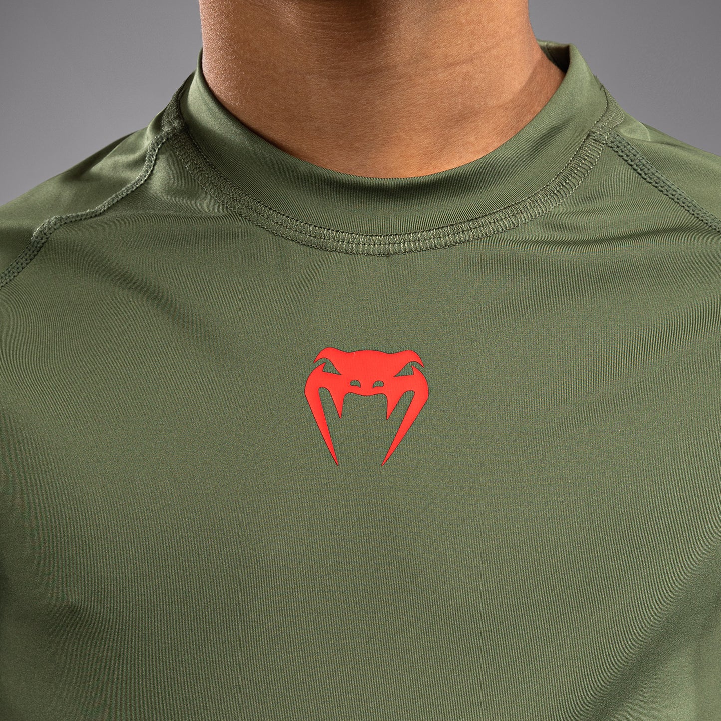 Venum Contender Kids Rashguards Short Sleeves - Army Green/Orange