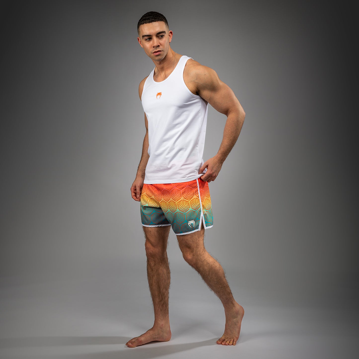 Venum Echo Tank Top - White/Orange Sunset