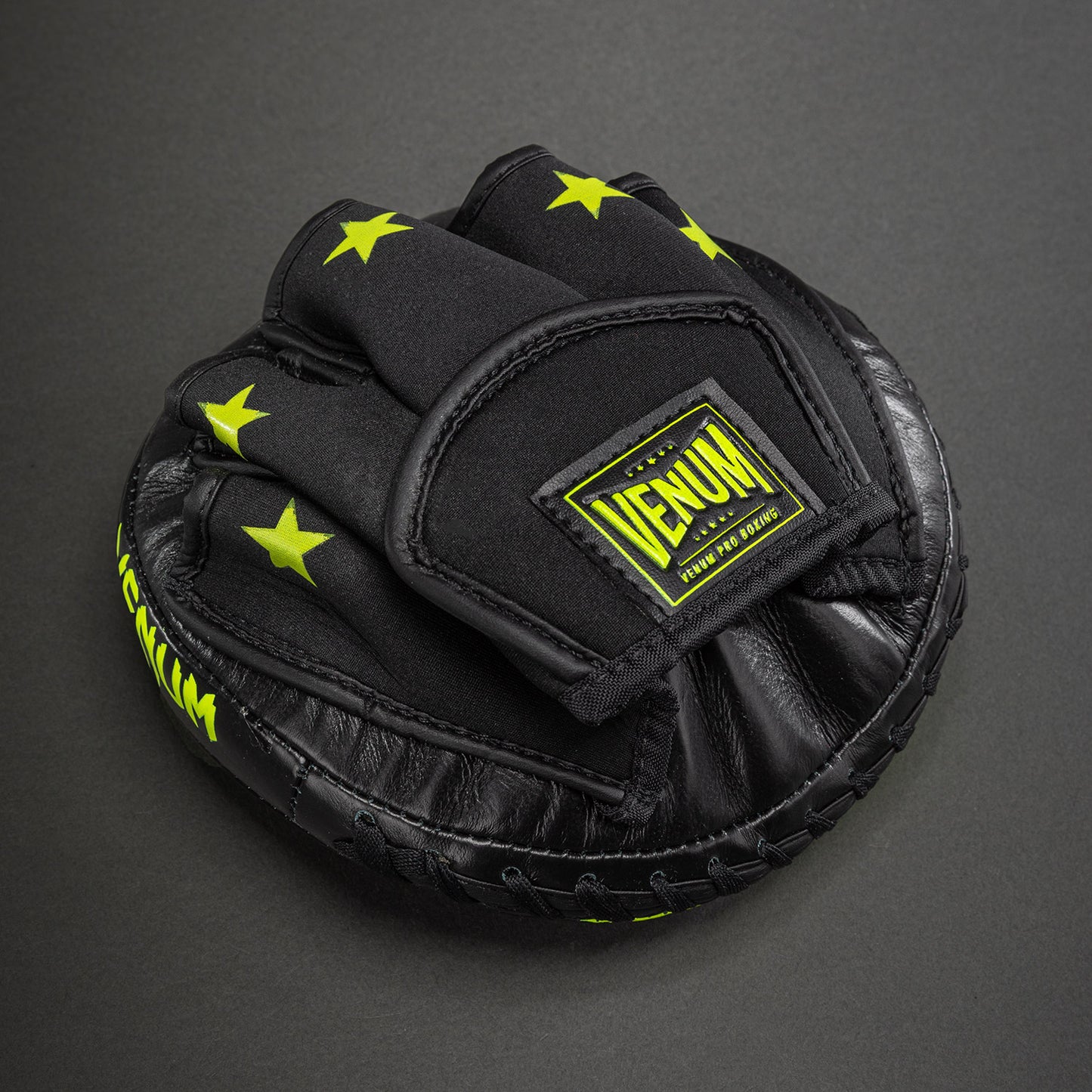 Venum Elite Mini Focus Mitts (Pair) - Black/Neo Yellow