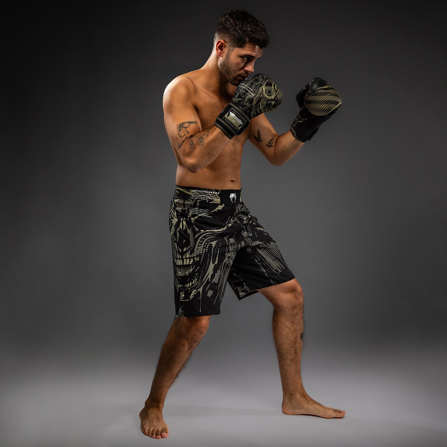 Venum Invader Fight Shorts - Black/Sand