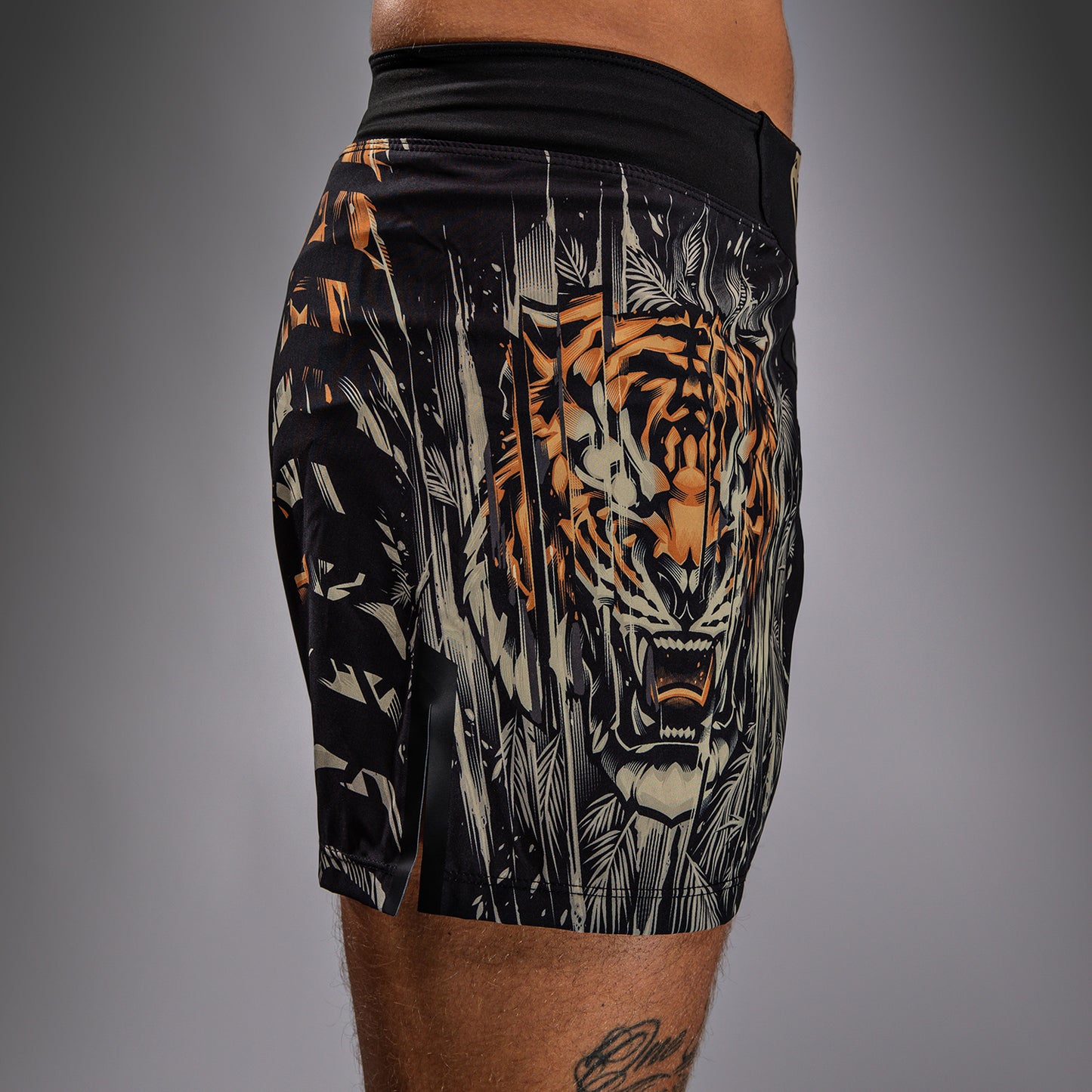 Venum Tiger Men's Fight Shorts - Black/Neon Orange