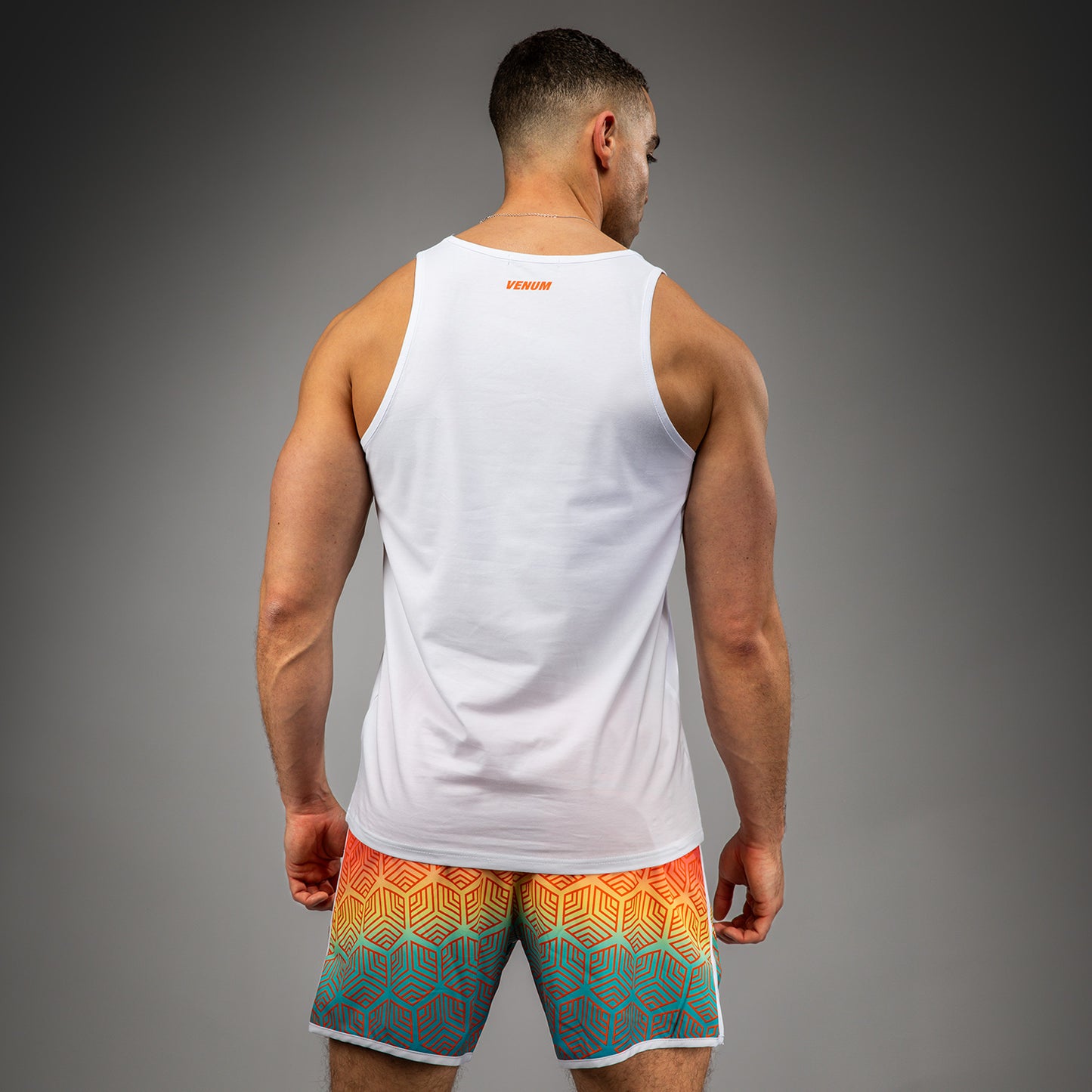 Venum Echo Tank Top - White/Orange Sunset