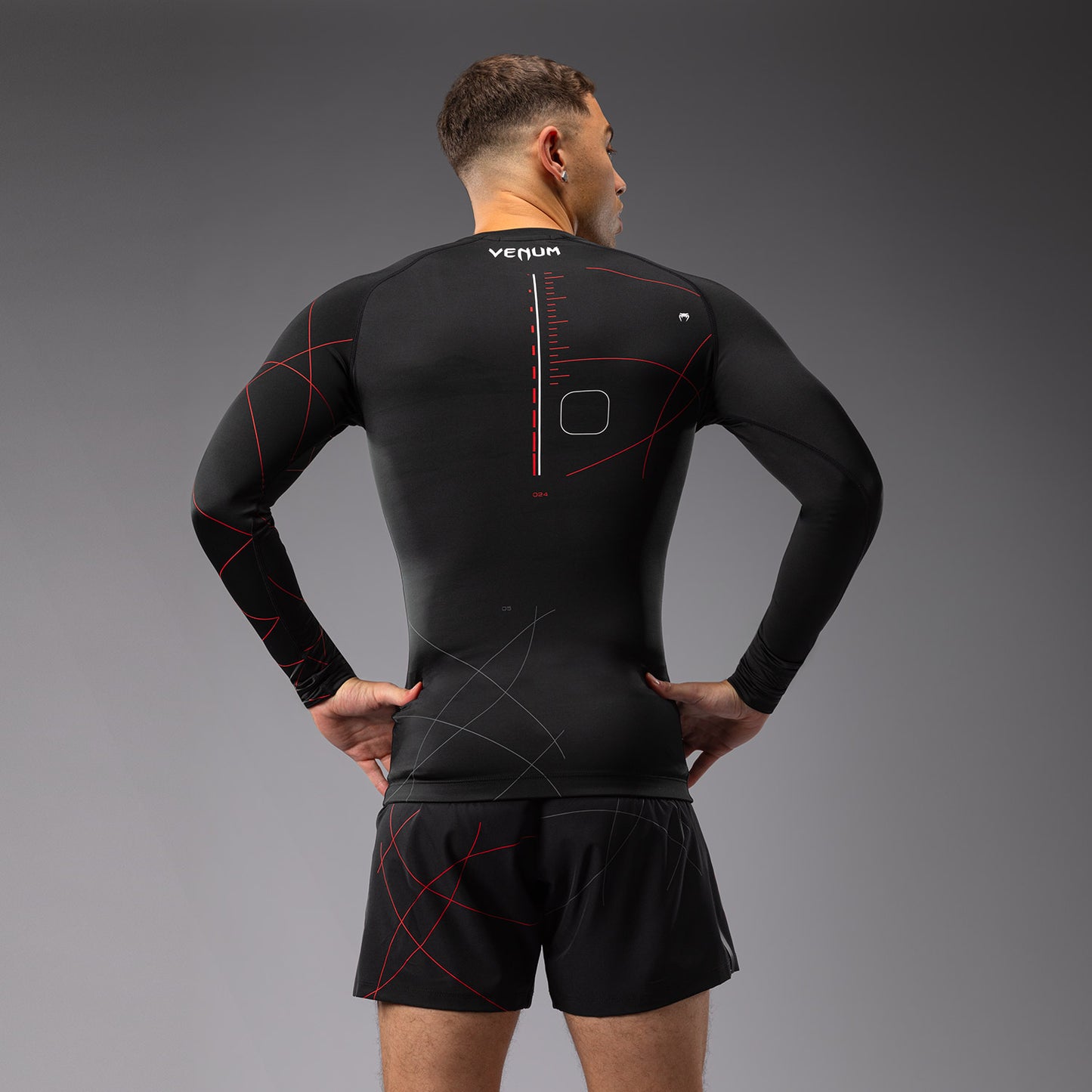 Venum Tactical XT Men's Long Sleeve Rashguard - Black/Fire Red