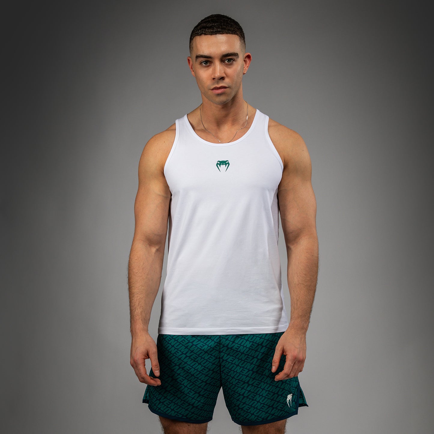 Venum Echo Tank Top - White/Emerald Green