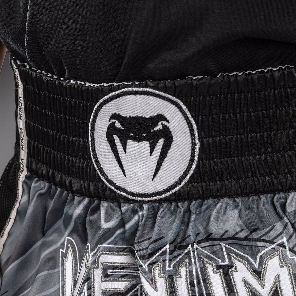 Venum Crimson Viper 2.0 Kids Muay Thai Shorts - Black/Grey