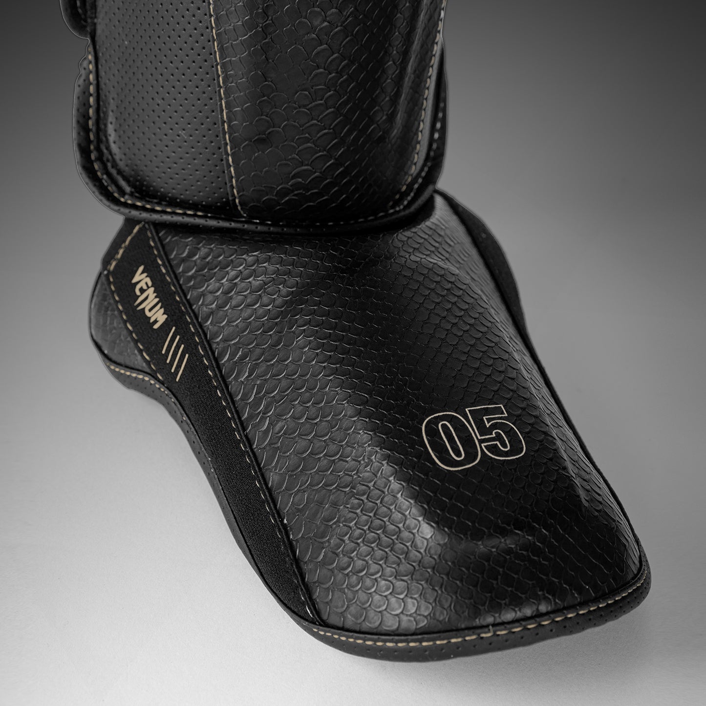 Venum Impact Evo Scales Shin Guards - Black
