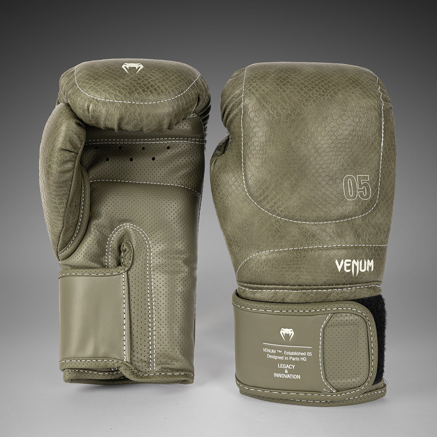 Venum Impact Evo Scales Boxing Gloves - Army Green