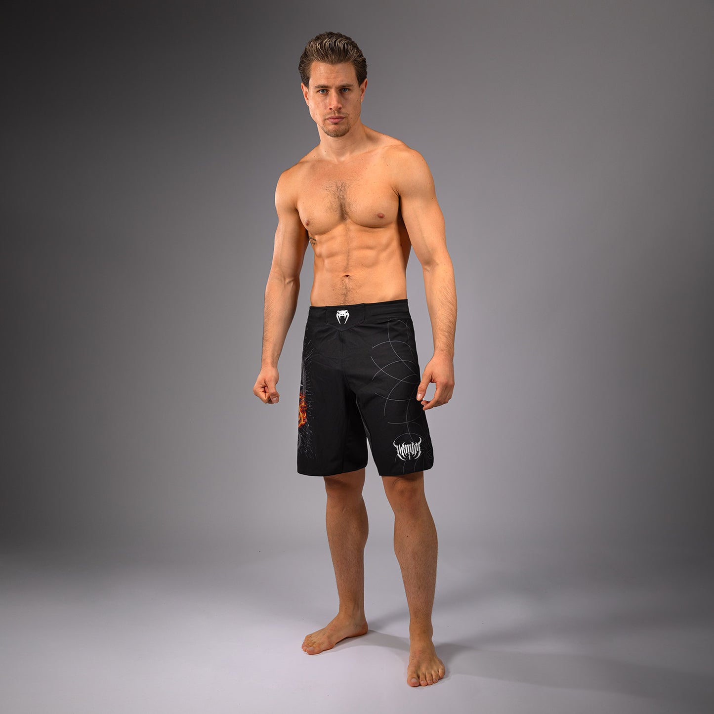 Venum Gladiator 5.0 Men’s Fight Shorts - Black/Silver