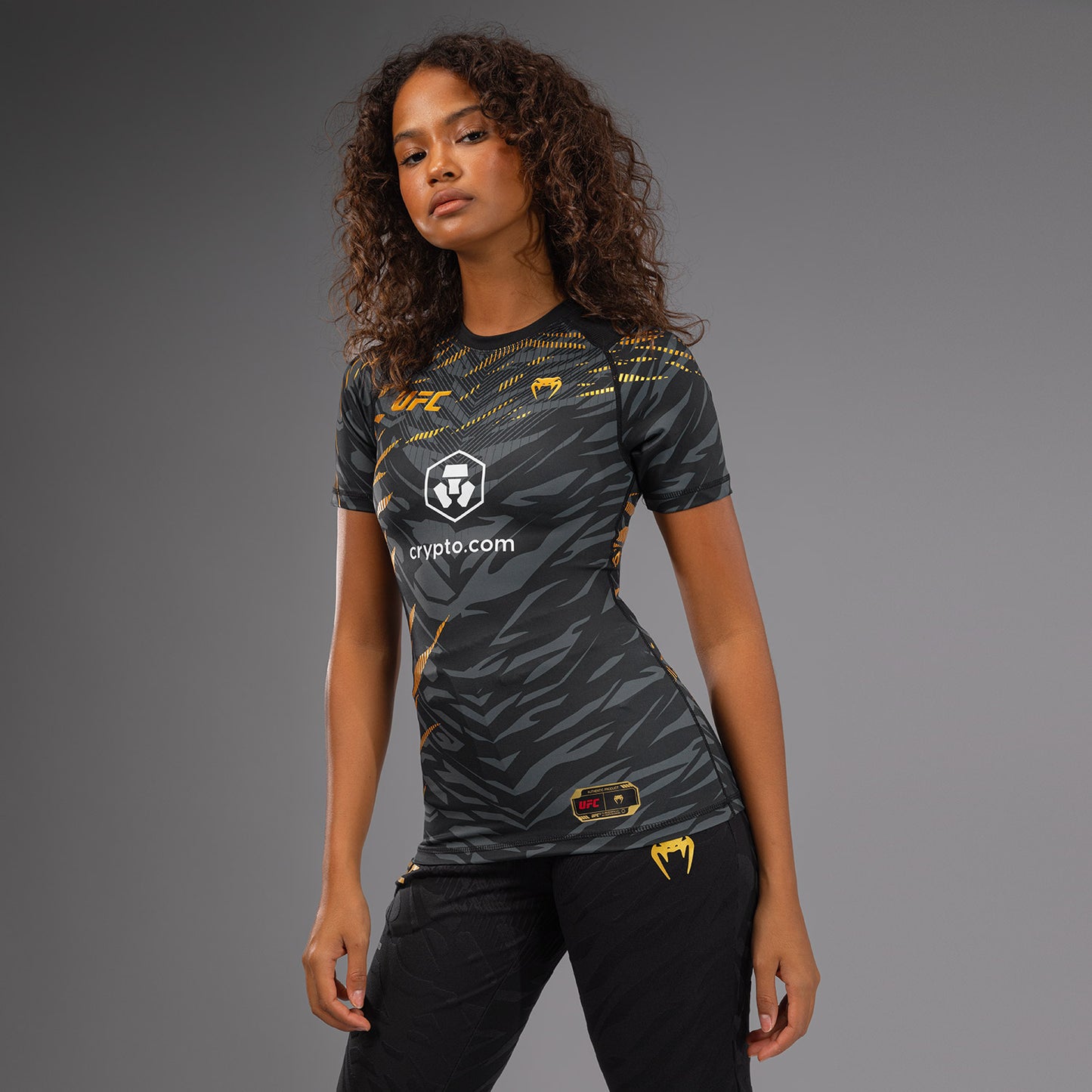 UFC Fusion by Venum Authentic Fight Night Women’s Performance Short Sleeve Rashguard - Champion