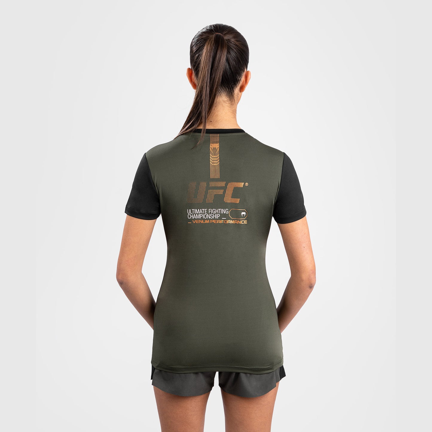 UFC Adrenaline by Venum Fight Week Women’s Dry-Tech T-shirt - Khaki/Bronze