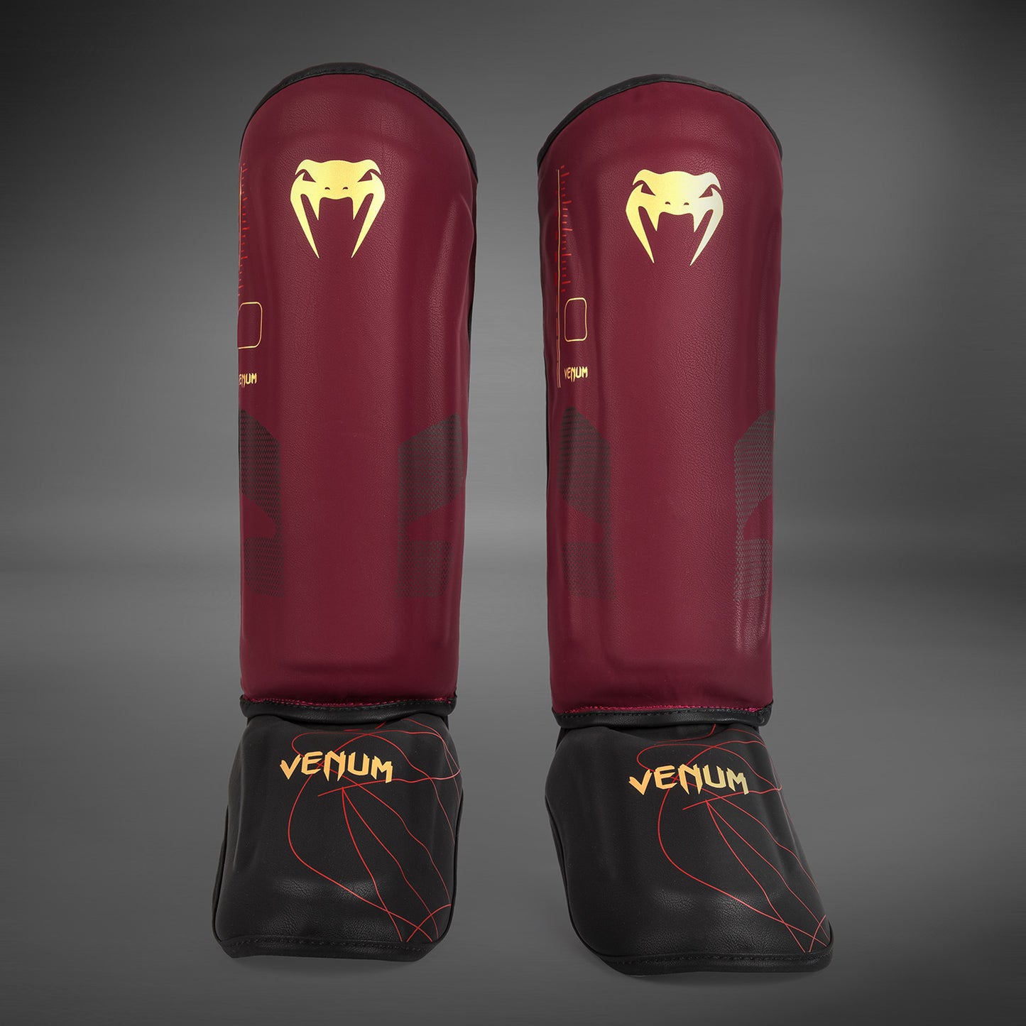 Venum Tactical XT Shinguards - Black/Burgundy/Gold