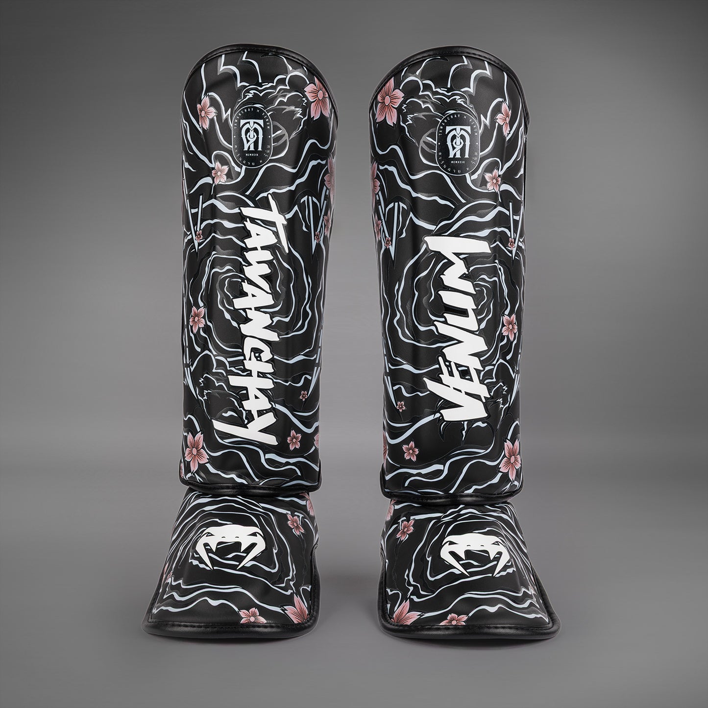 Venum x Tawanchay Shinguards Black/White