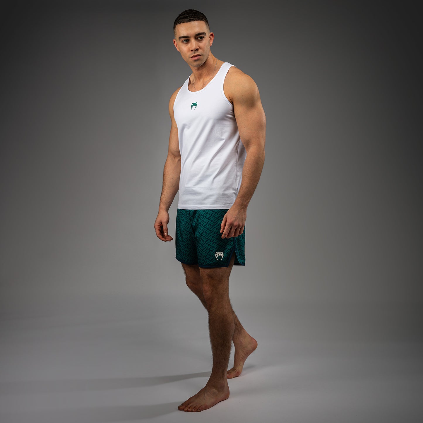 Venum Echo Tank Top - White/Emerald Green