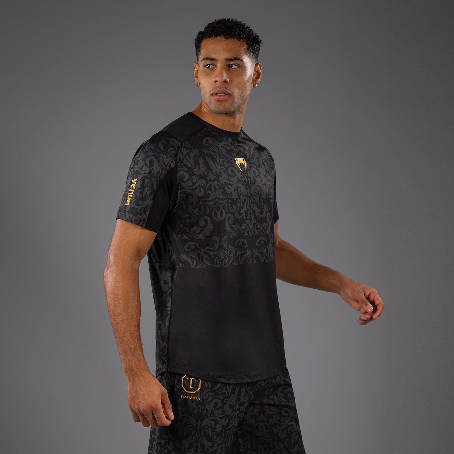 Venum x Topuria Unmatched Edition Dry-Tech Shirt - Black/Gold