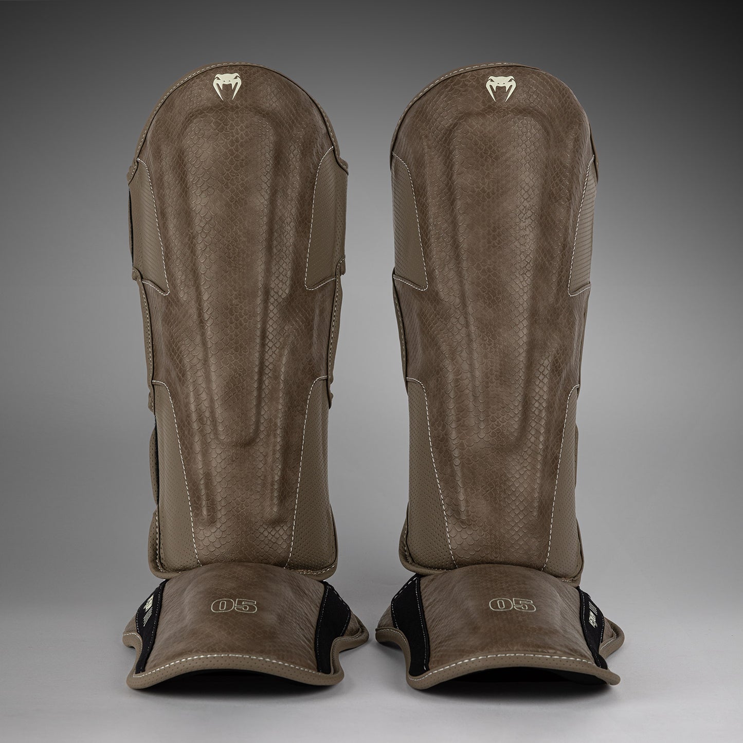 Venum Impact Evo Scales Shin Guards - Brown