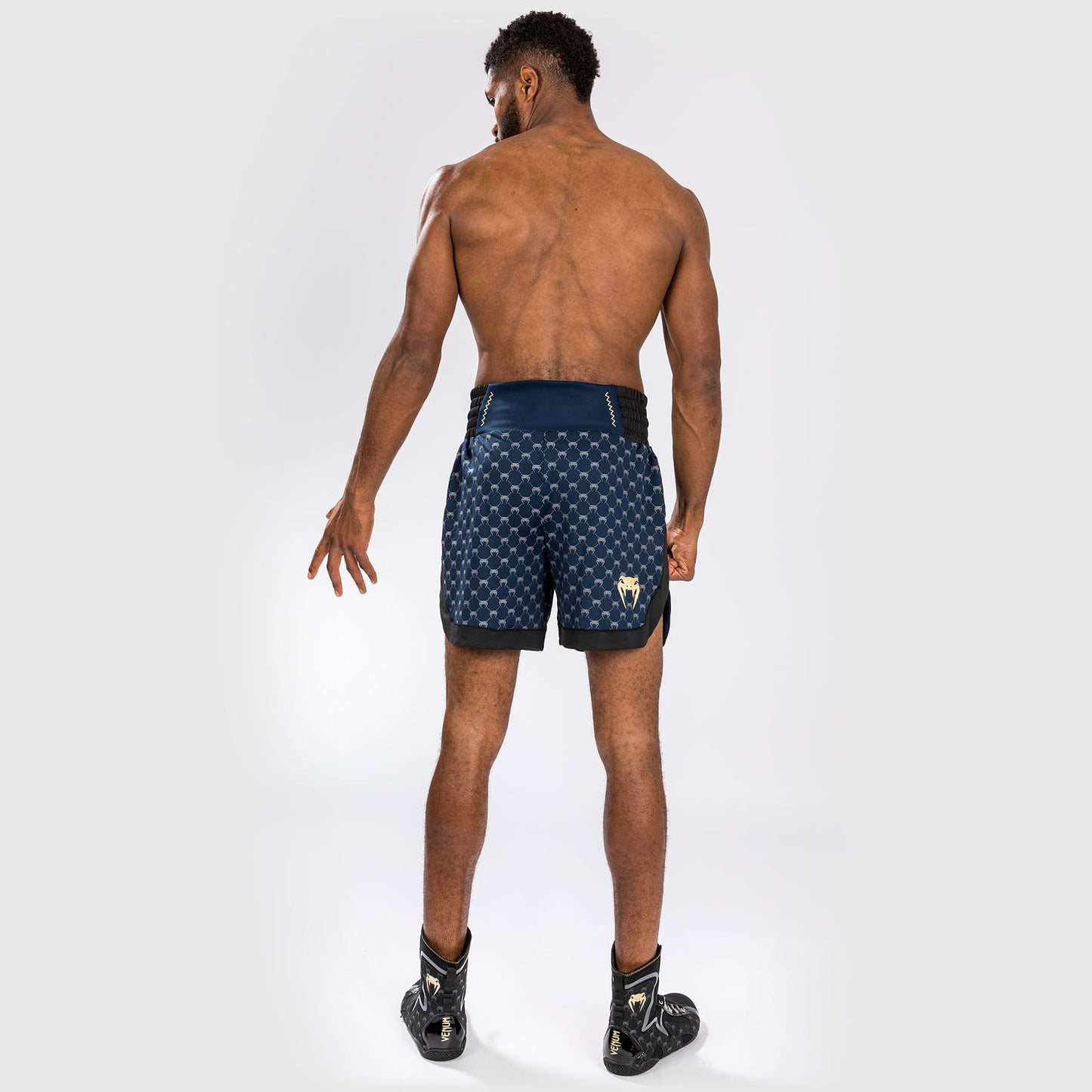 Venum Monogram Boxing Short - Black/Navy Blue
