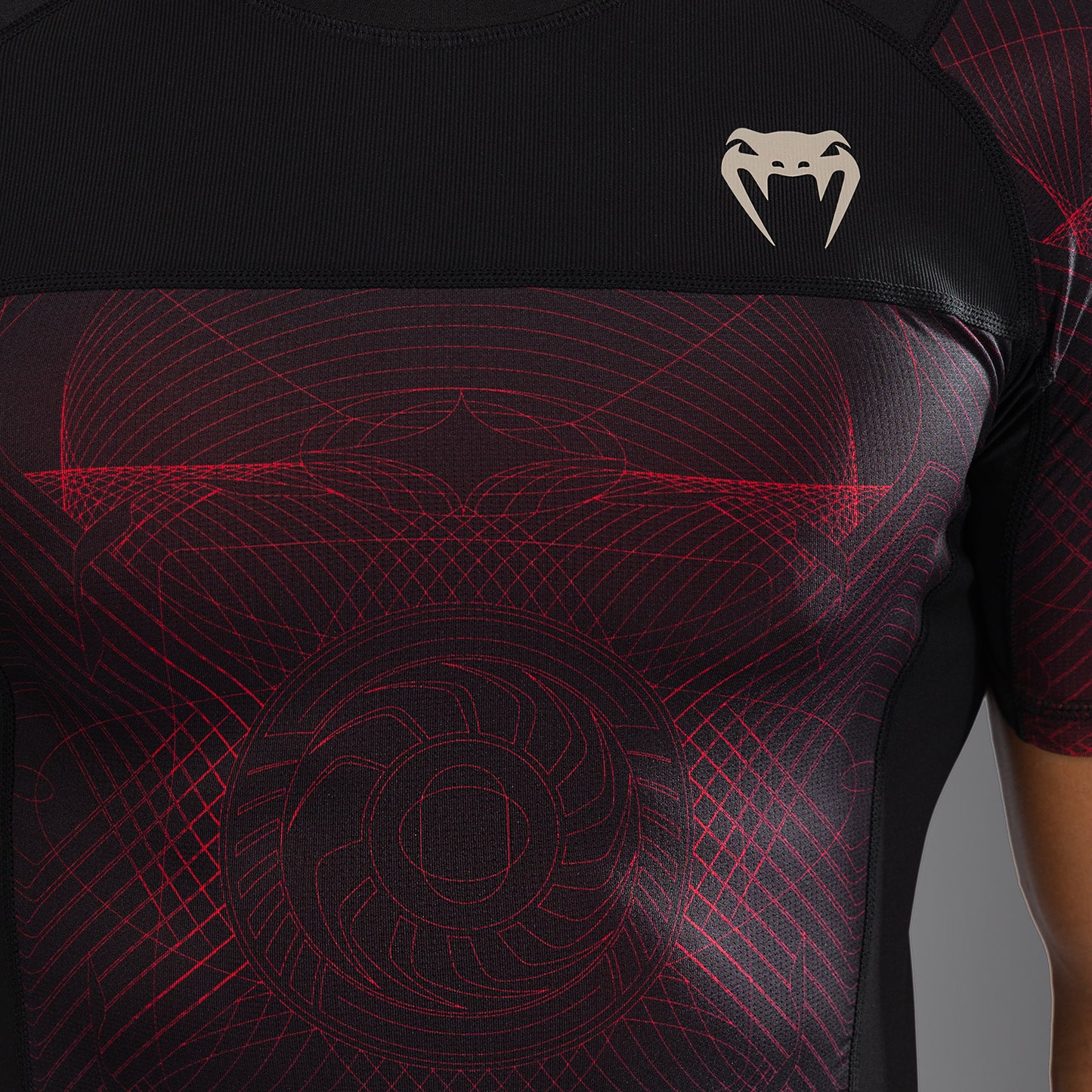 Venum G-Fit Air Men's Short Sleeve Rashguard - Deep Black/Fire Red