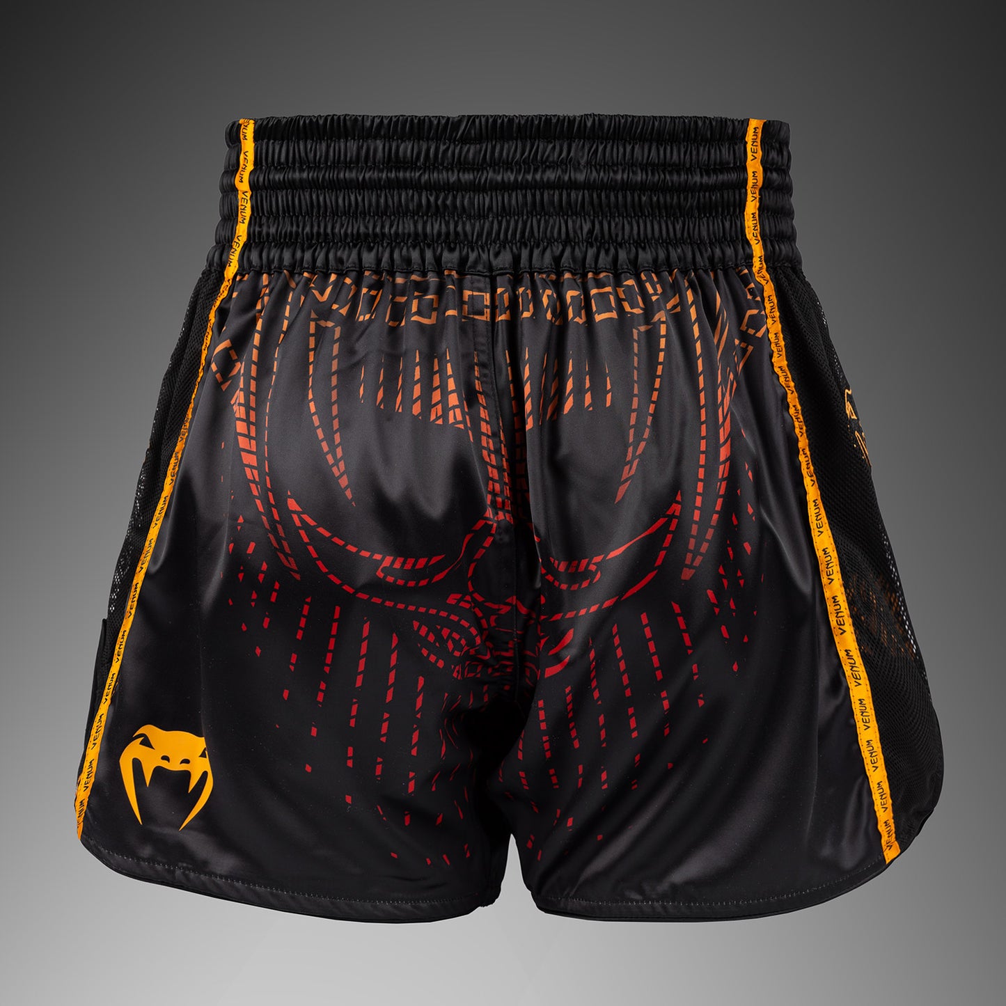 Venum Quetzal Fury Muay Thai shorts - Black/Fury Red/ Tangerine