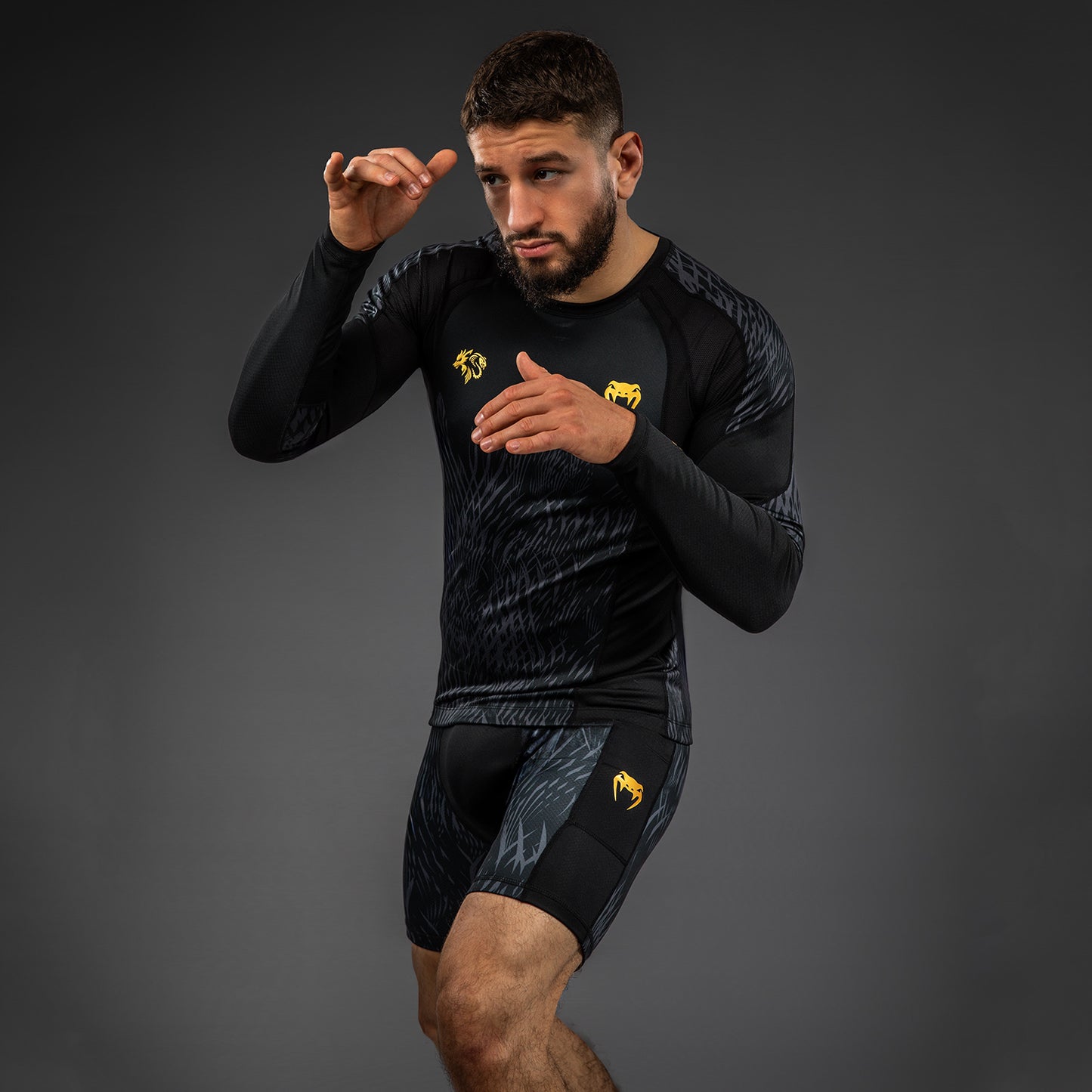 Venum x Chimaev Rashguards - Black/Grey