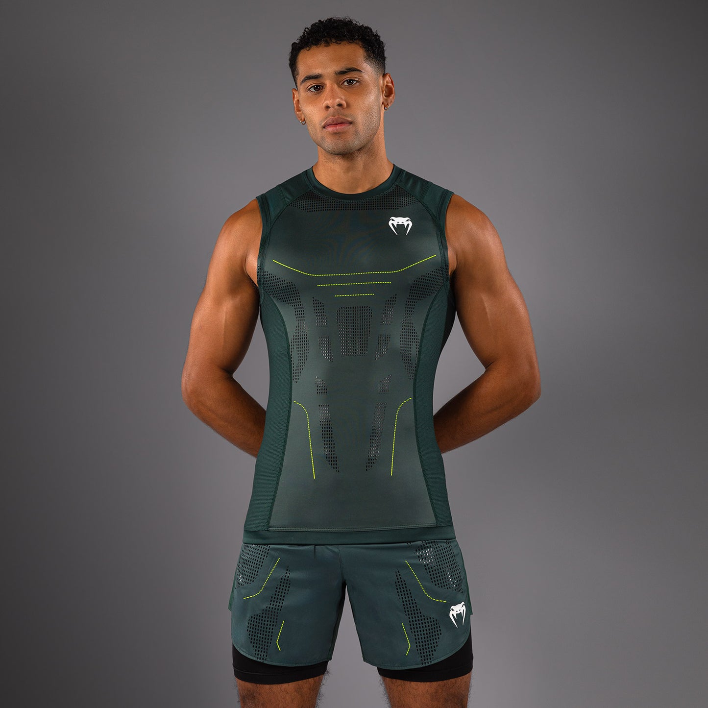 Venum Technical 3.0 Sleeveless Rashguard - Forest Green