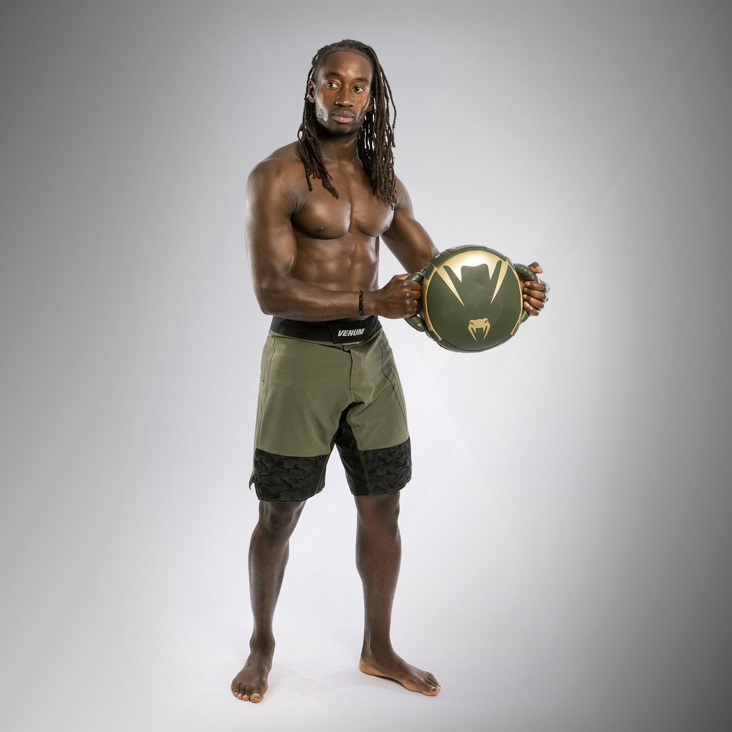 Venum Pro Boxing Mini Round Punch Shield - Khaki/Gold