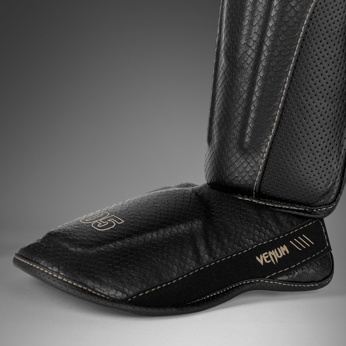 Venum Impact Evo Scales Shin Guards - Black