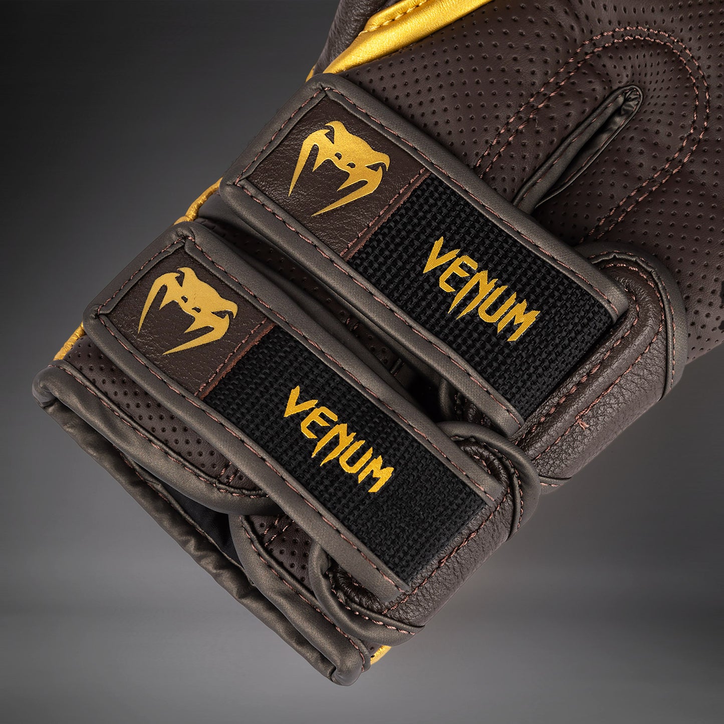 Venum Reverso Boxing Gloves - Chocolate/Gold