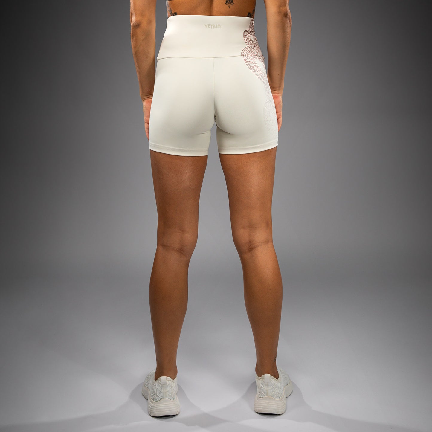 Venum Serpenti Women's Vale Tudo Shorts - Ivory/Burgundy