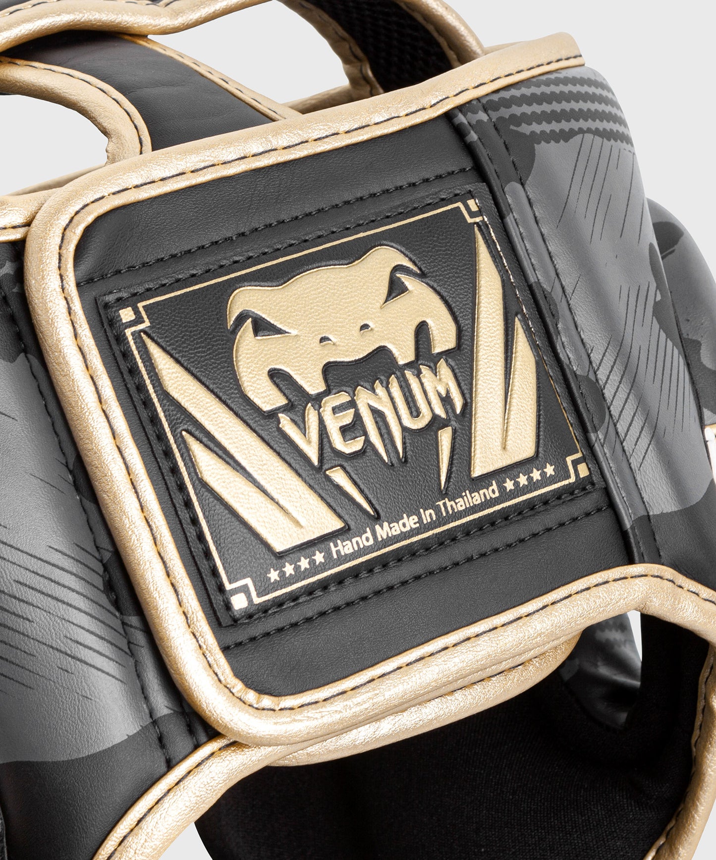 Venum Elite Boxing Headgear - Dark camo/Gold