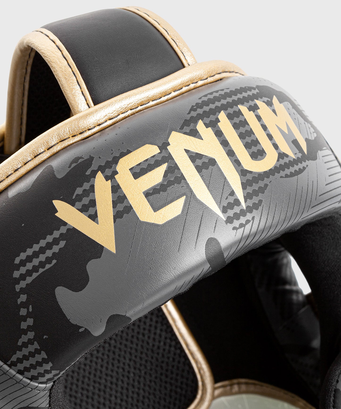 Venum Elite Boxing Headgear - Dark camo/Gold