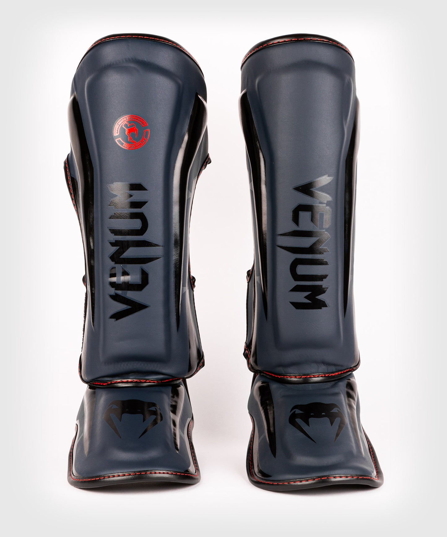 Venum Elite Shin Guards - Navy Blue/Black-Red
