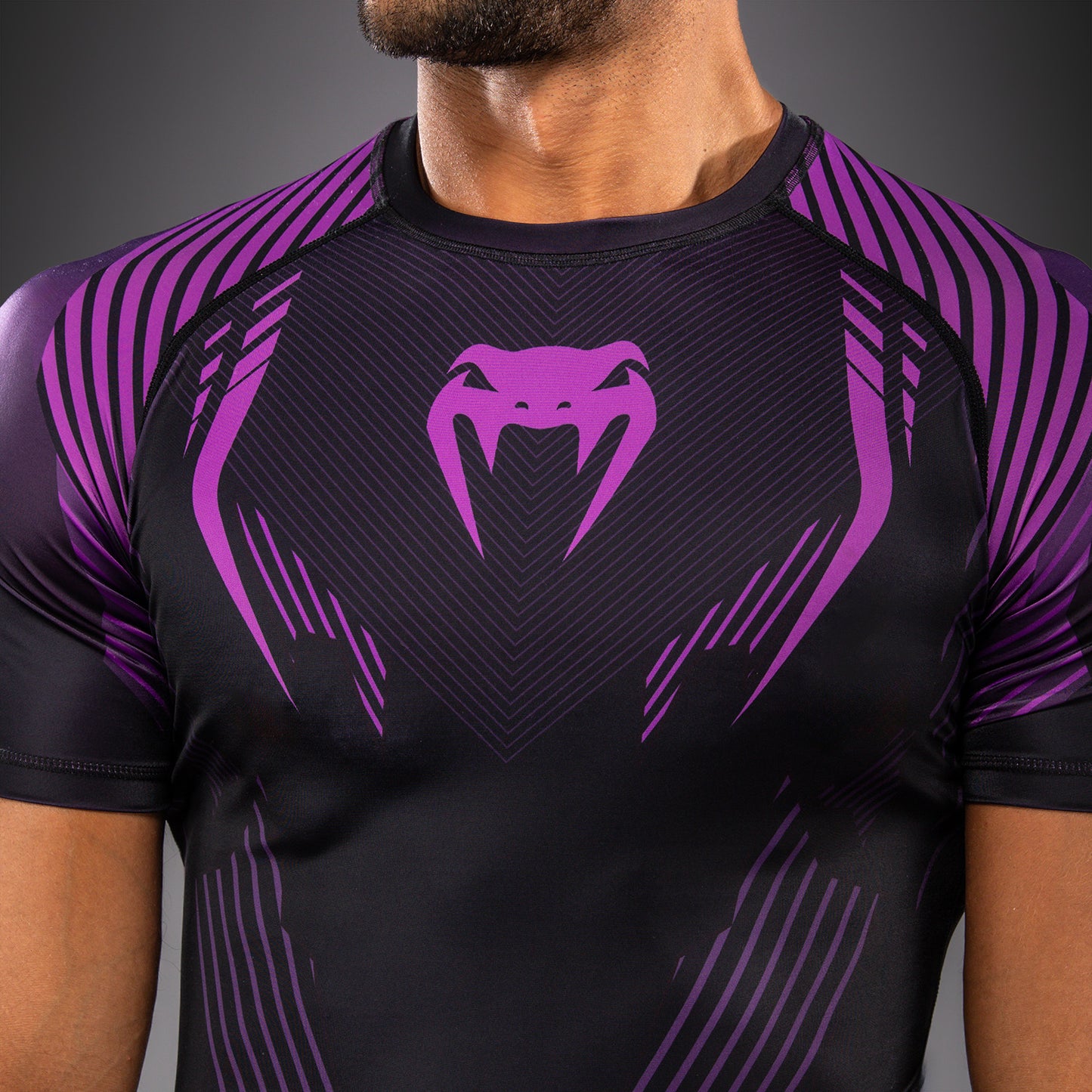 Venum No-Gi 6.0 Short Sleeve Rashguard - Black/Purple