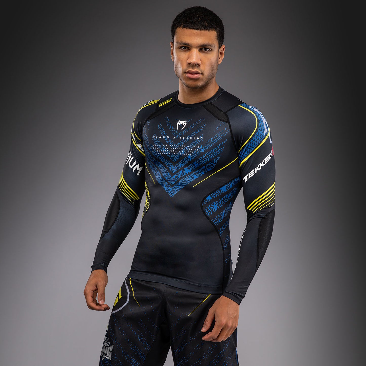 Venum x TEKKEN 8 Long Sleeve Rashguard - King - Black/Yellow