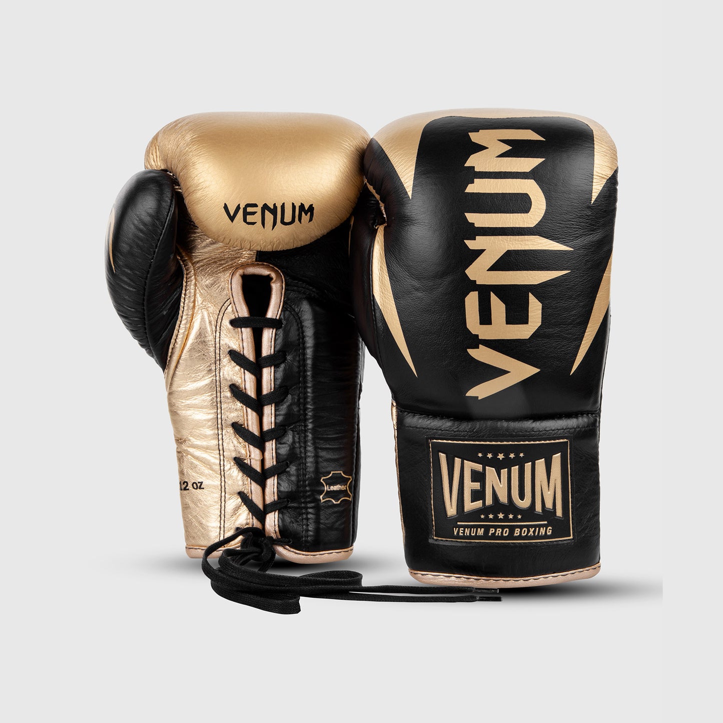 Venum Hammer Pro Boxing Gloves with Laces - Black/Gold