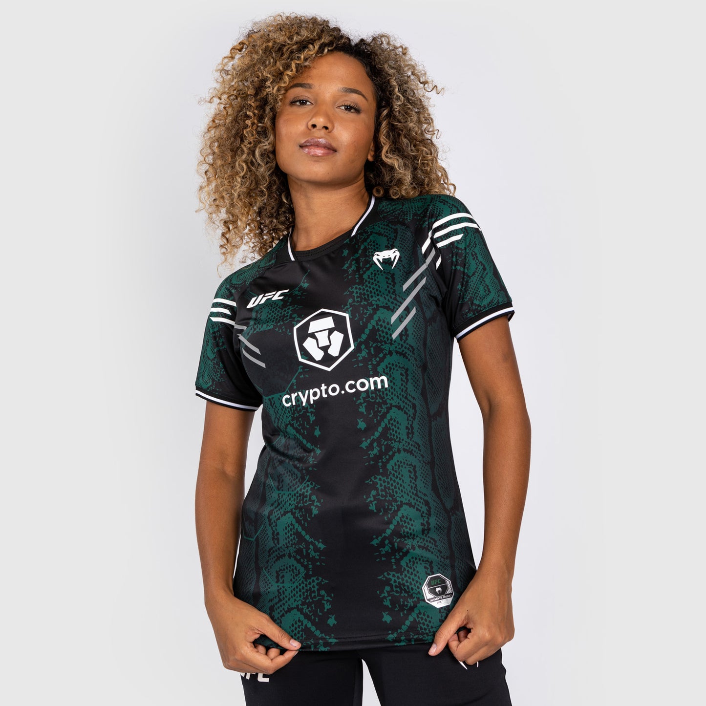 UFC Adrenaline by Venum Authentic Fight Night Women’s Walkout Jersey - Emerald Edition - Green/Black