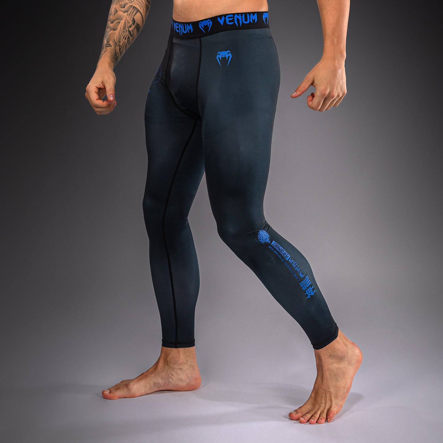 Venum Thunder Dragon Spats - Black/Royal Blue