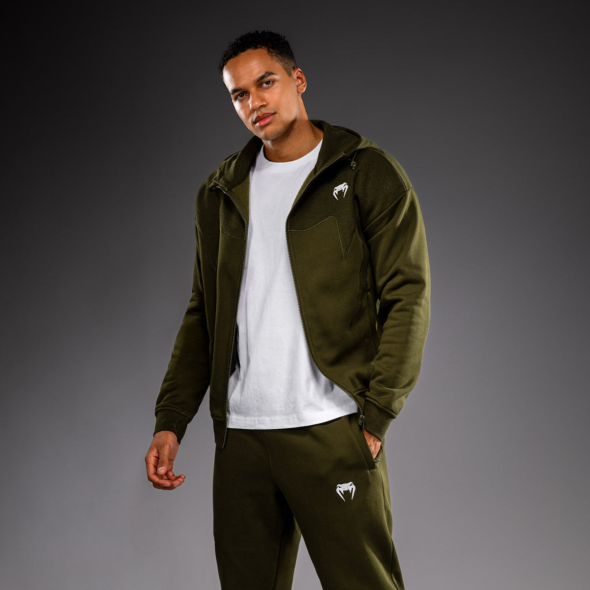 Venum Attack Fleece & Weave Track Jacket - Khaki