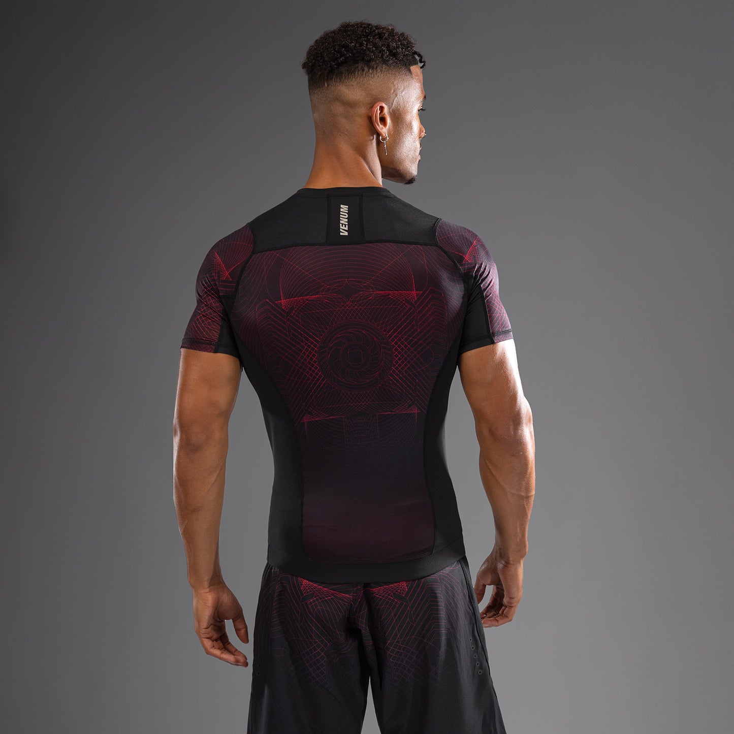 Venum G-Fit Air Men's Short Sleeve Rashguard - Deep Black/Fire Red