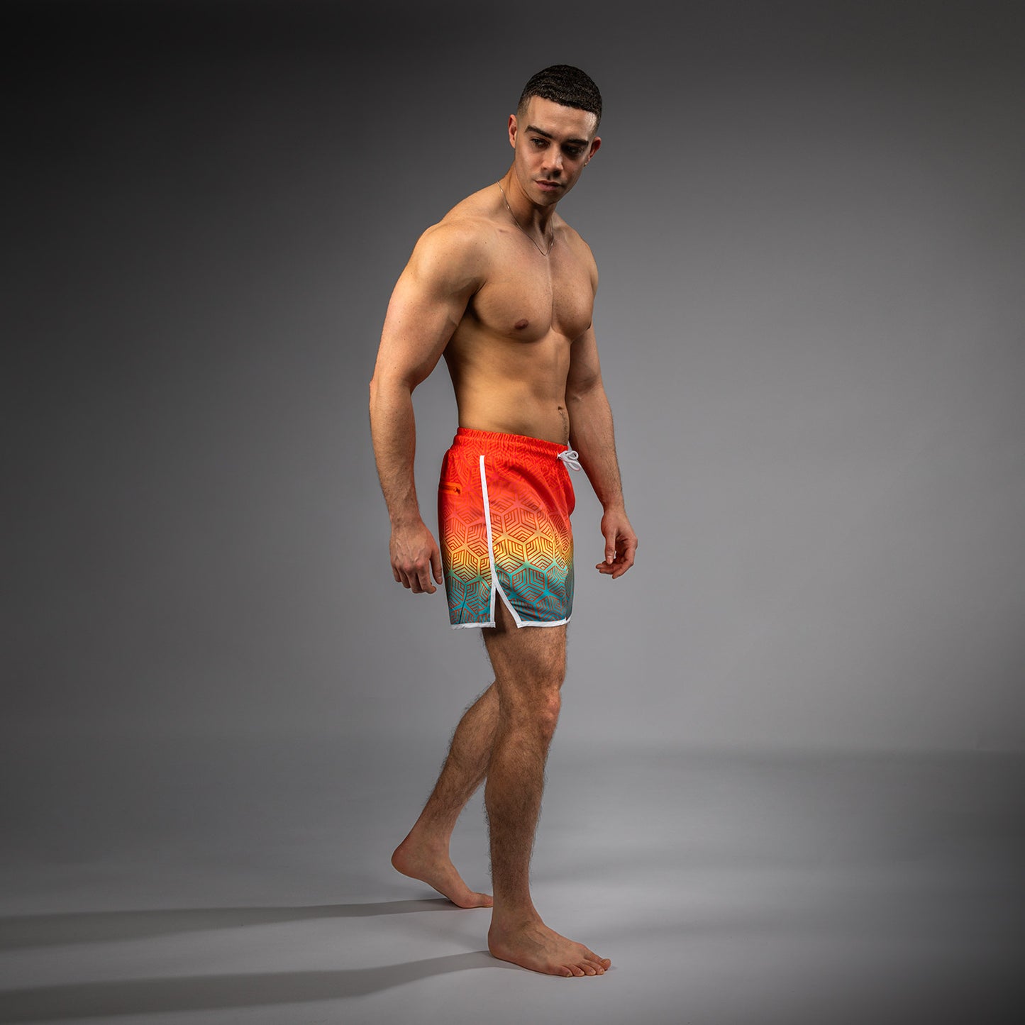 Venum Octane Board Shorts - Sunset Orange/Sky Blue