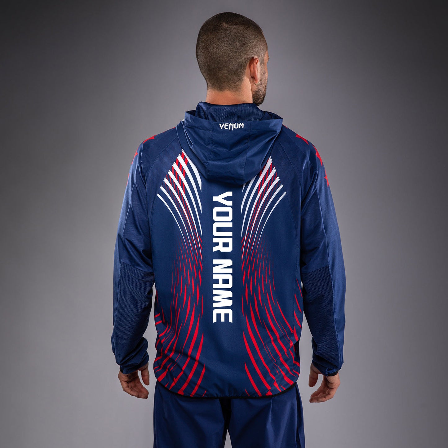 Men's UFC Freedom 250 by Venum Blue Custom Authentic Fight Night Walkout Hoodie