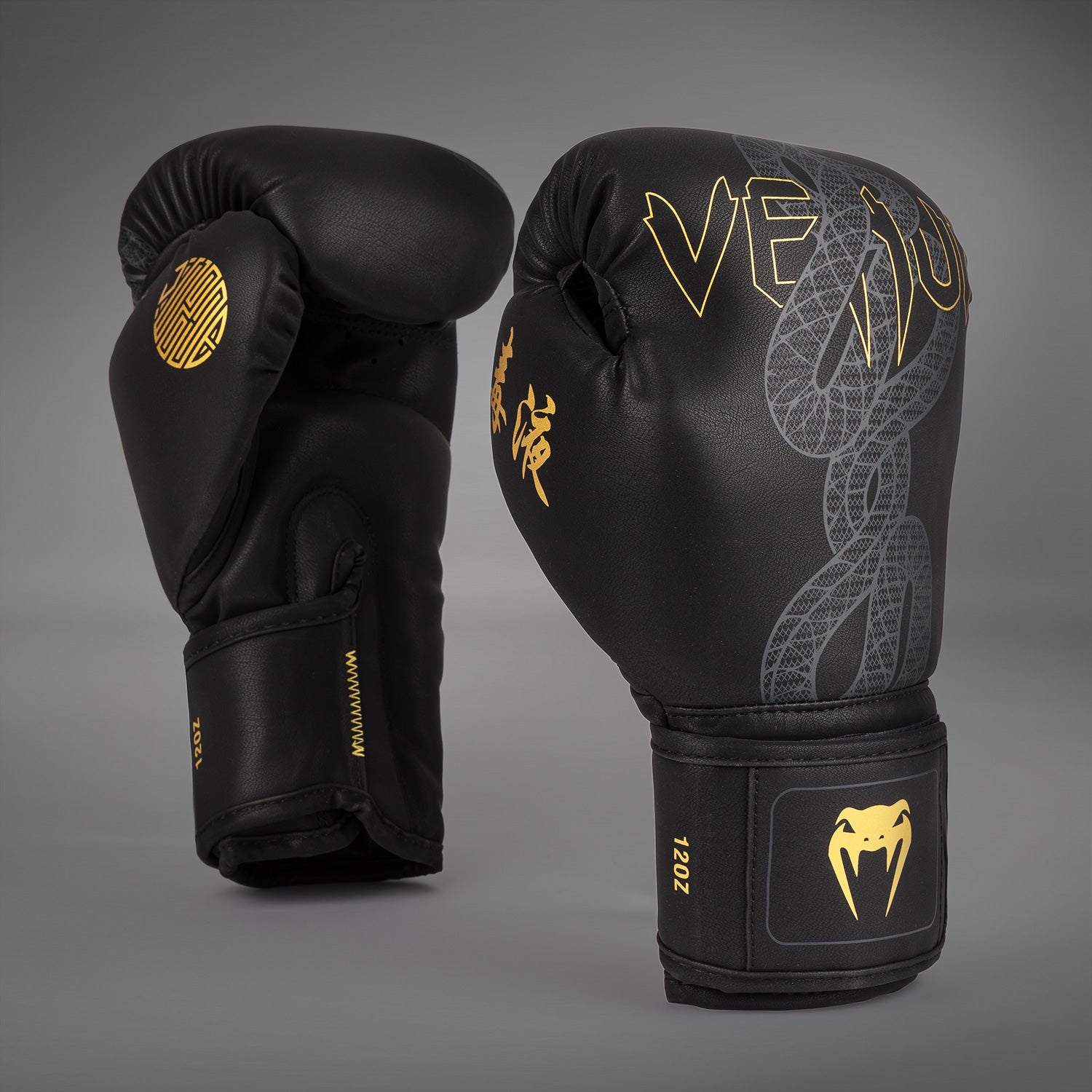Venum Serpenti Boxing Gloves - Black/Silver/Gold - Venum Asia