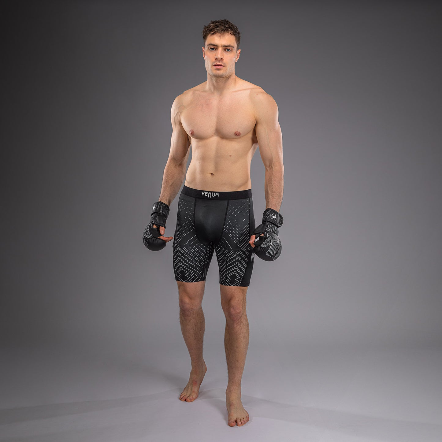 Venum Midnight Fury Vale Tudo Shorts - Black/Grey/Silver